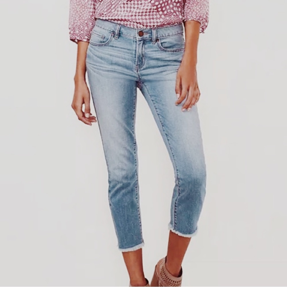 LC Lauren Conrad Light Wash Cropped Ankle Jeans